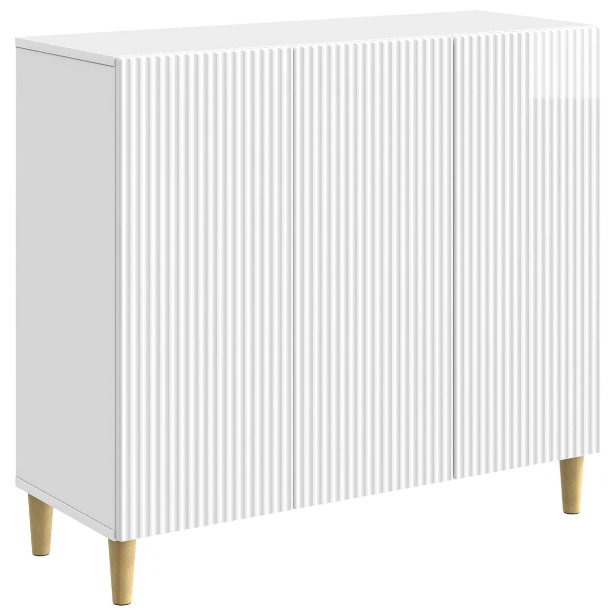 Sideboard Hochglanz Weiß 89 x 34,5 x 80 cm Holzwerkstoff