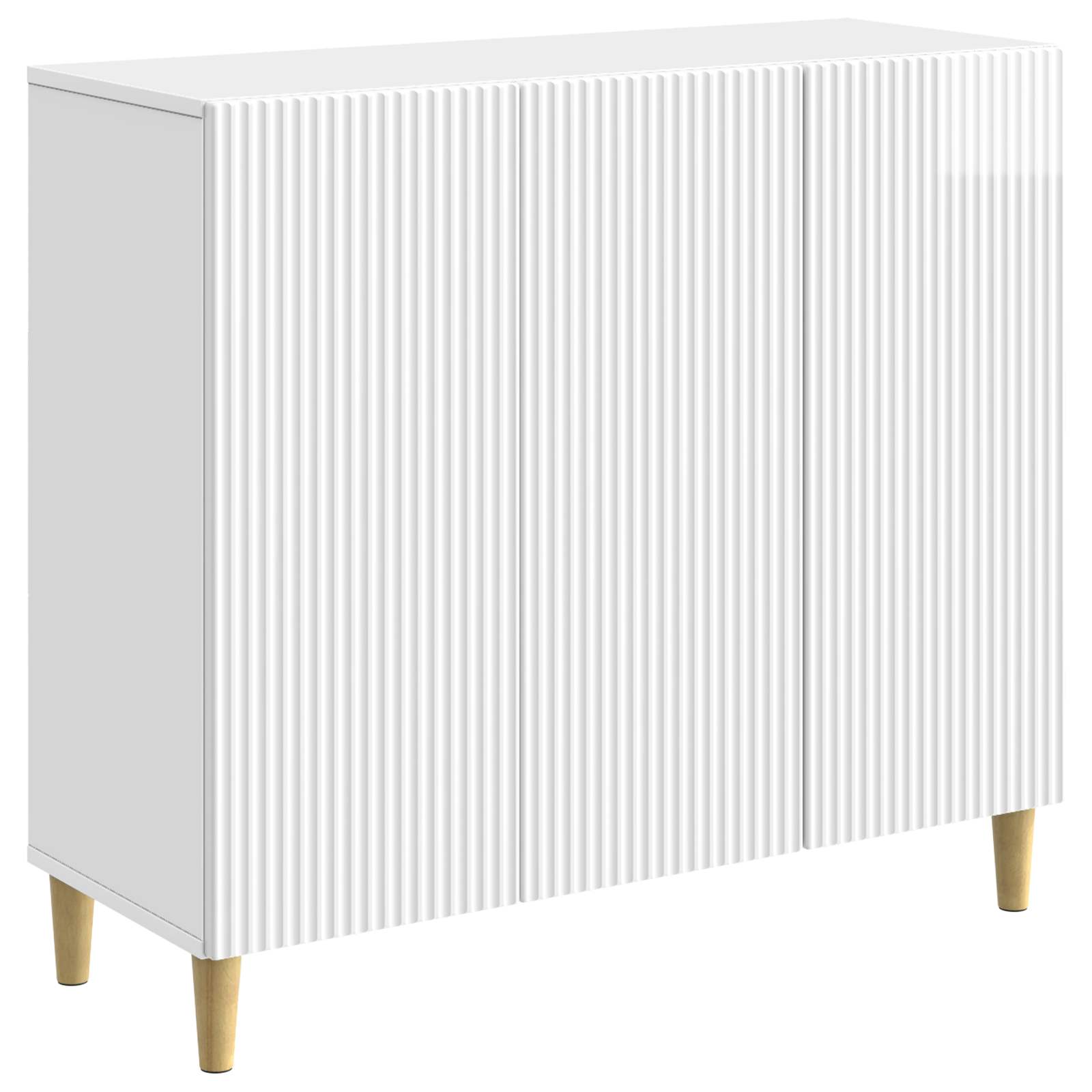 Sideboard Hochglanz Weiß 89 x 34,5 x 80 cm Holzwerkstoff