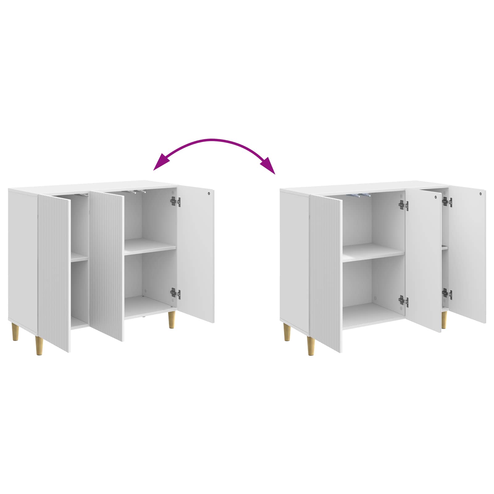 Sideboard Hochglanz Weiß 89 x 34,5 x 80 cm Holzwerkstoff