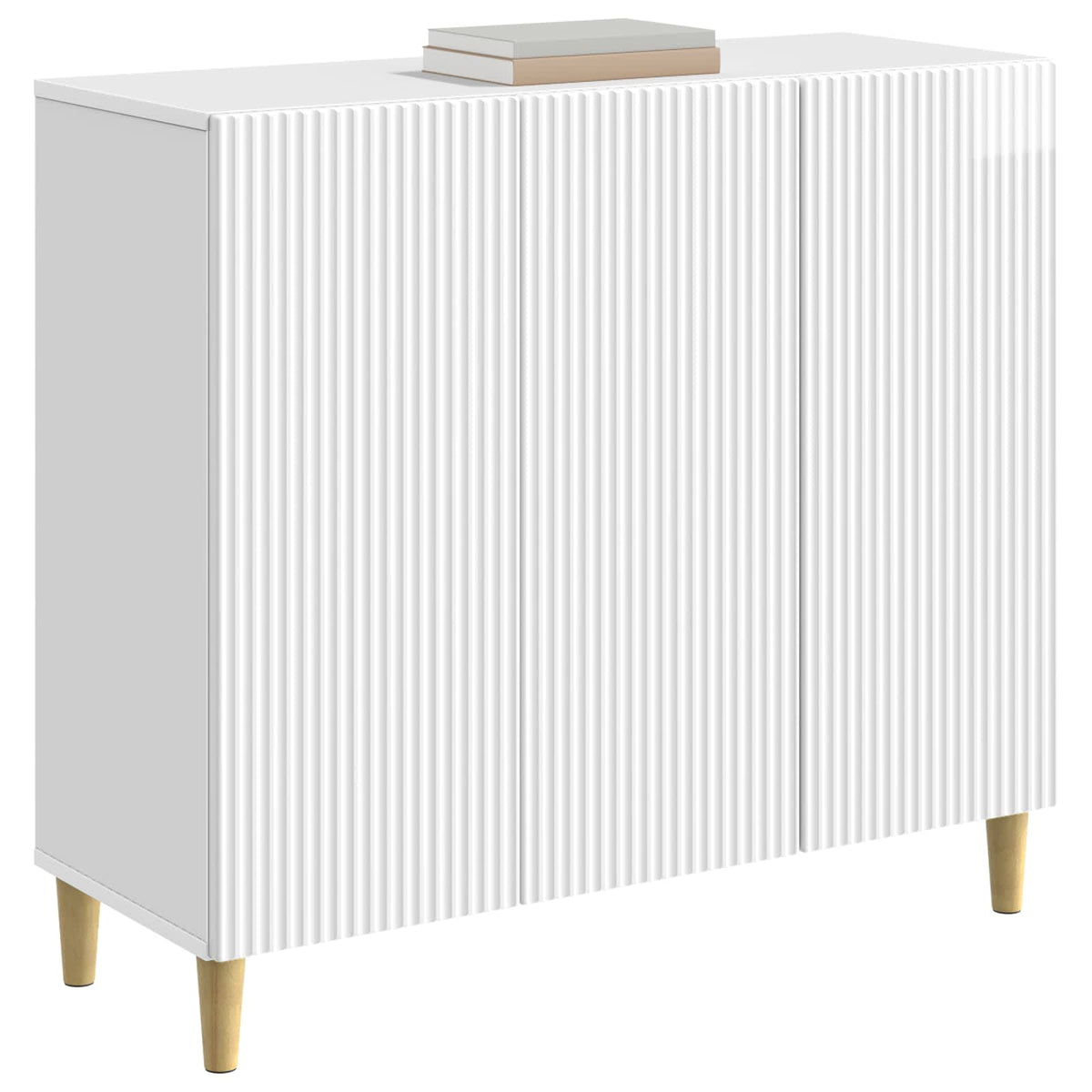 Sideboard Hochglanz Weiß 89 x 34,5 x 80 cm Holzwerkstoff
