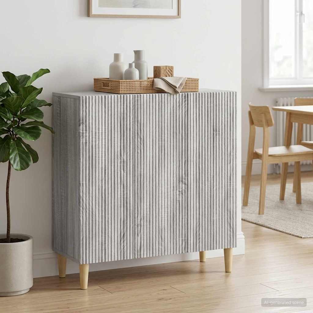 Sideboard Sonoma-Grau 89 x 34,5 x 80 cm Holzwerkstoff