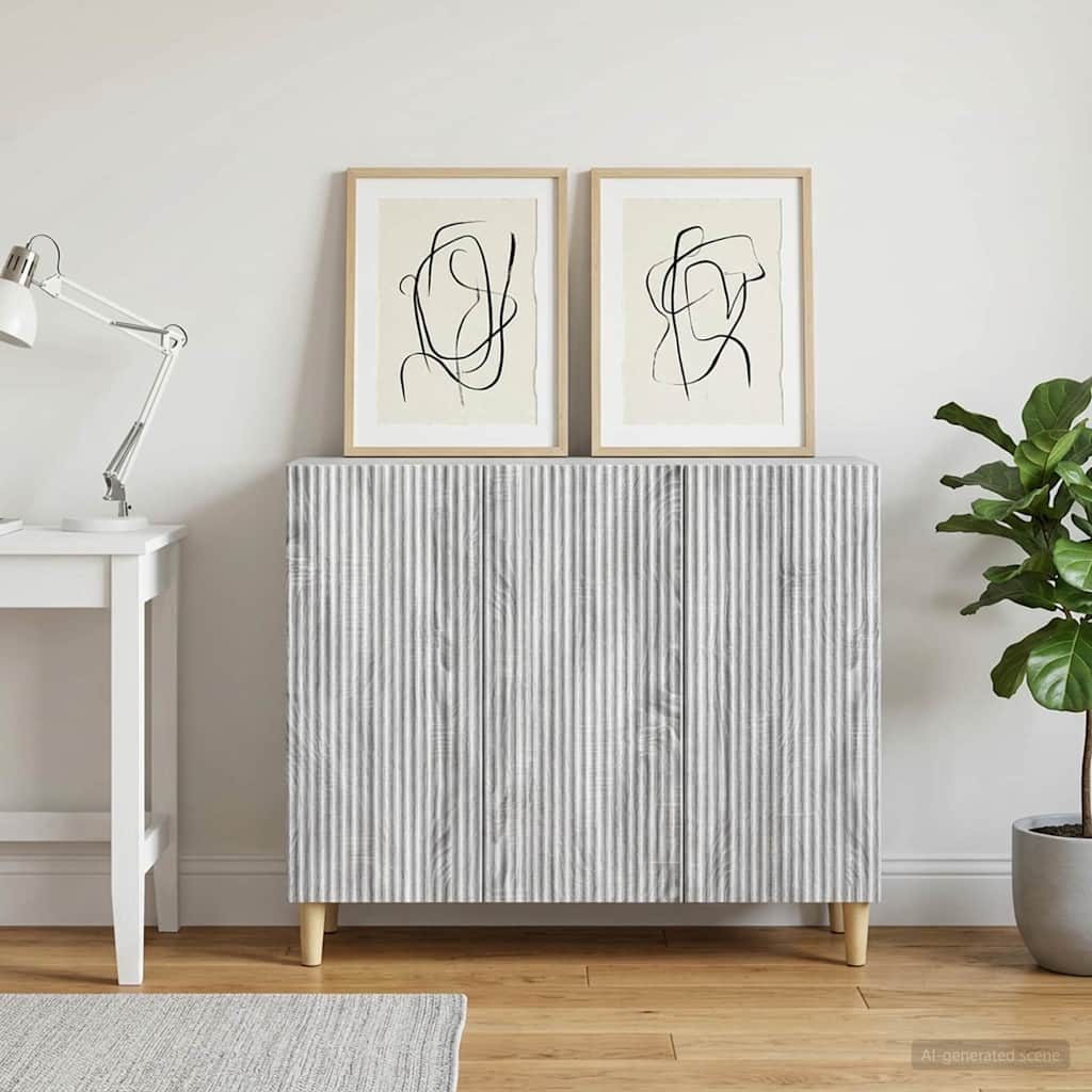 Sideboard Sonoma-Grau 89 x 34,5 x 80 cm Holzwerkstoff