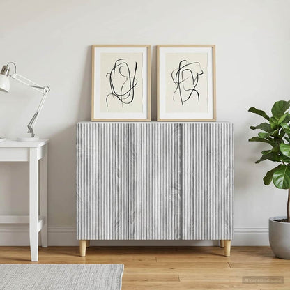 Sideboard Sonoma-Grau 89 x 34,5 x 80 cm Holzwerkstoff