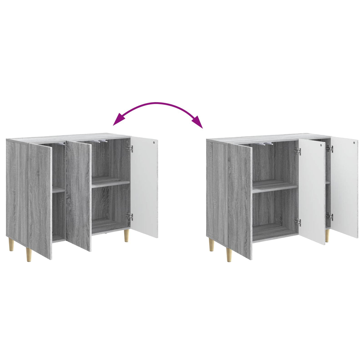 Sideboard Sonoma-Grau 89 x 34,5 x 80 cm Holzwerkstoff