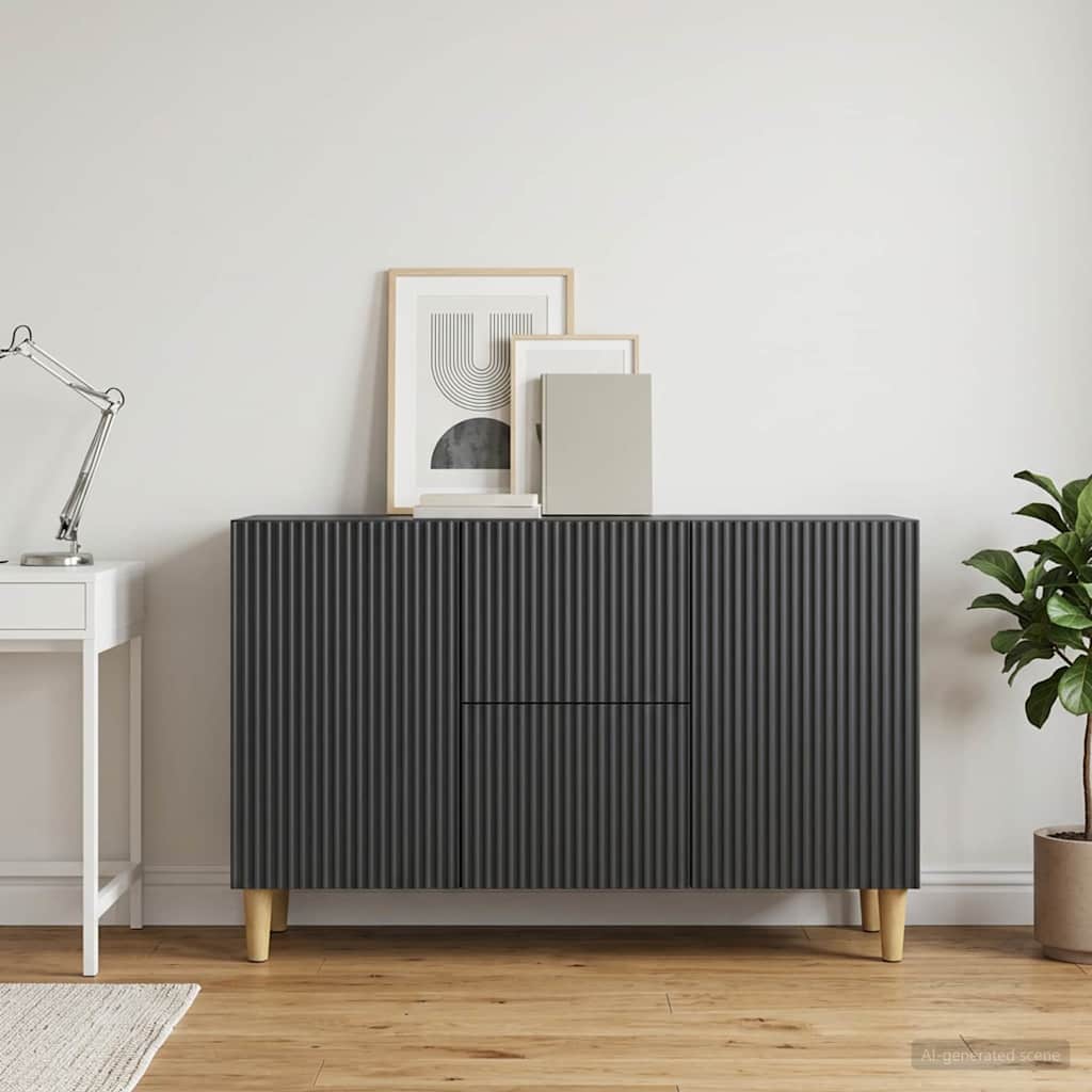 Sideboard Schwarz 89 x 34,5 x 60 cm Holzwerkstoff