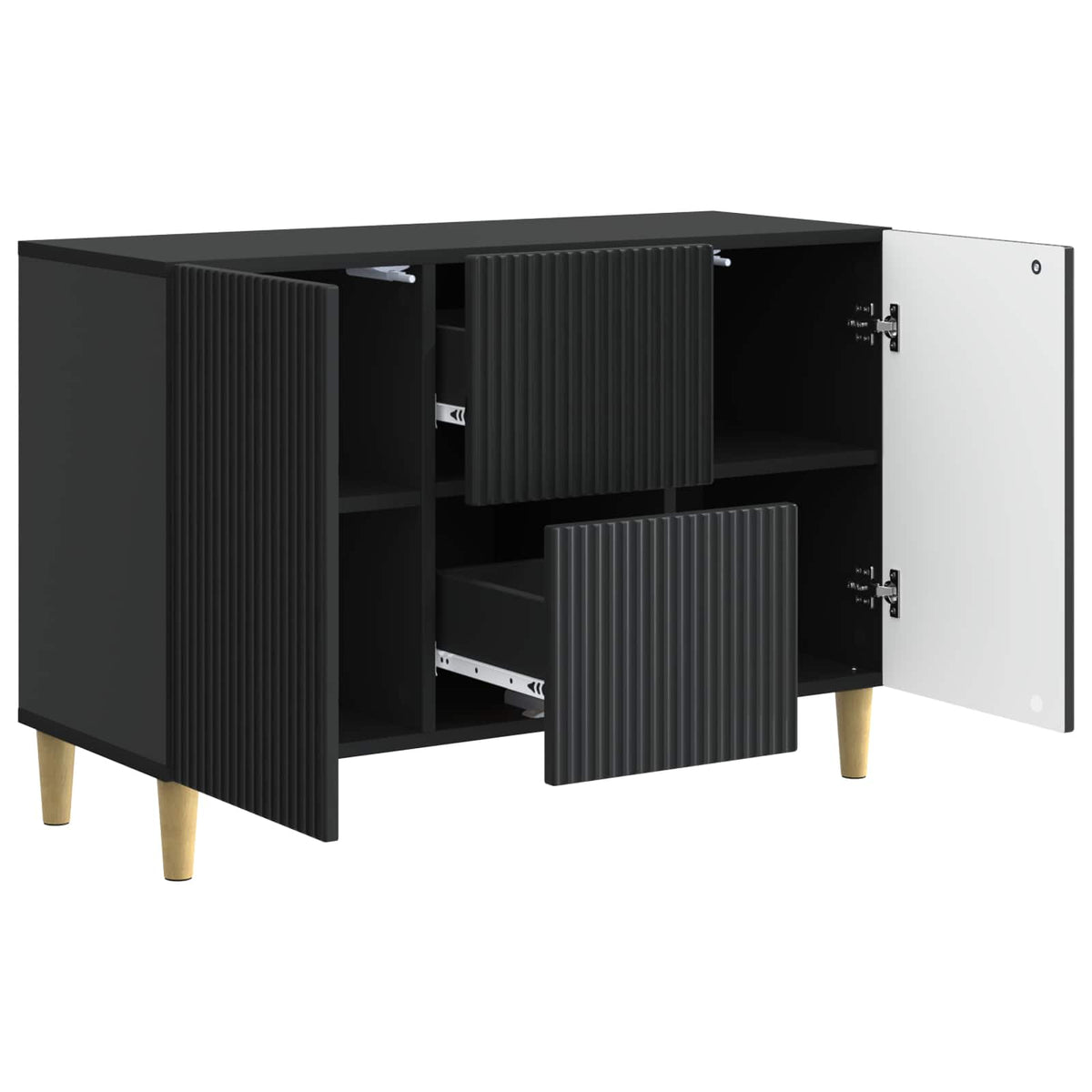 Sideboard Schwarz 89 x 34,5 x 60 cm Holzwerkstoff