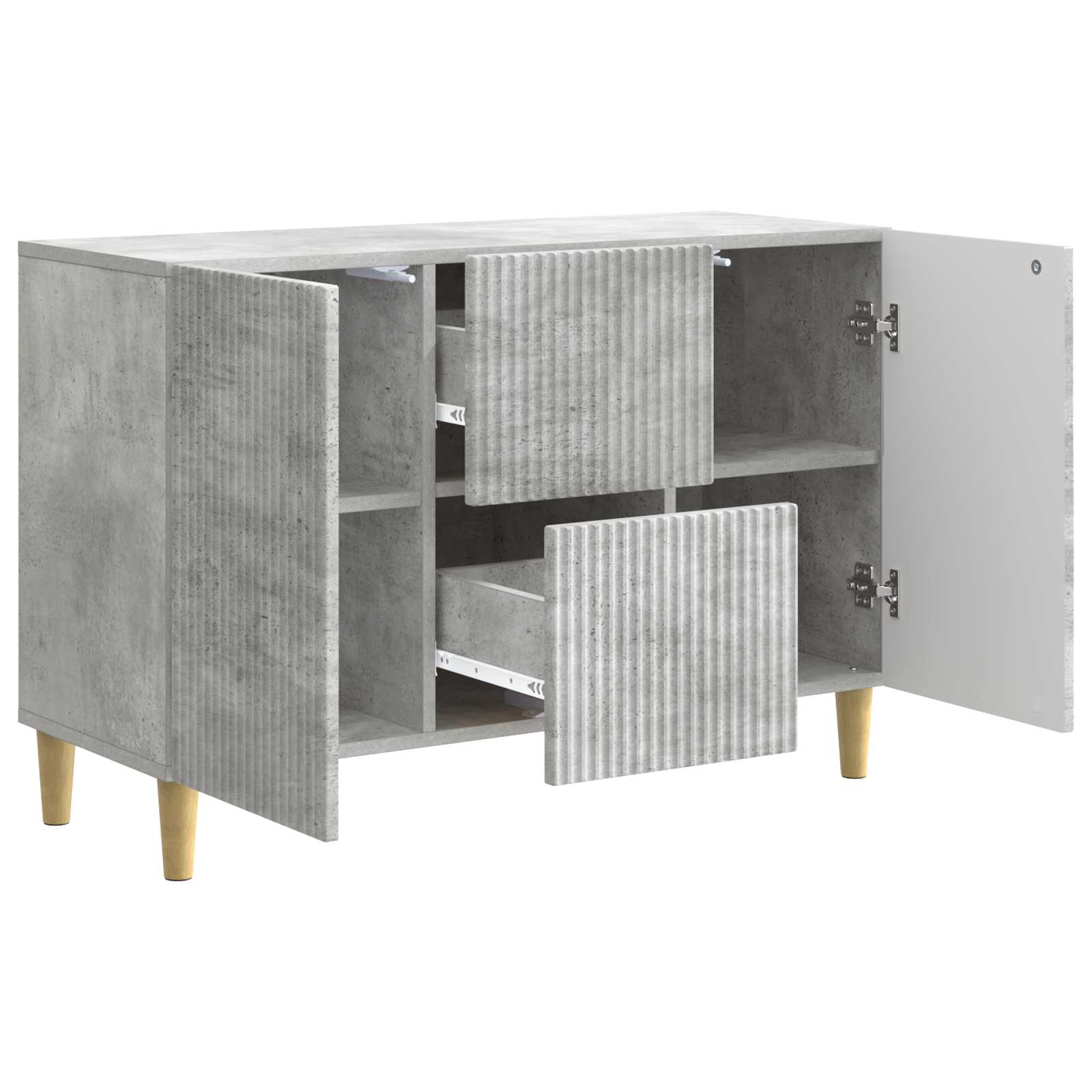 Sideboard Betongrau 89 x 34,5 x 60 cm Holzwerkstoff