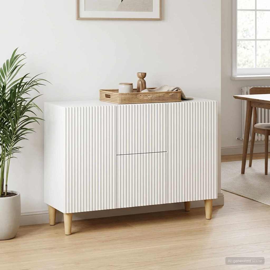 Sideboard Hochglanz Weiß 89 x 34,5 x 60 cm Holzwerkstoff