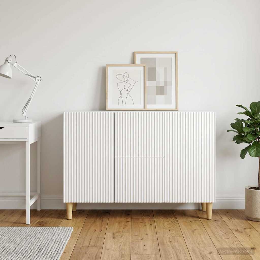 Sideboard Hochglanz Weiß 89 x 34,5 x 60 cm Holzwerkstoff
