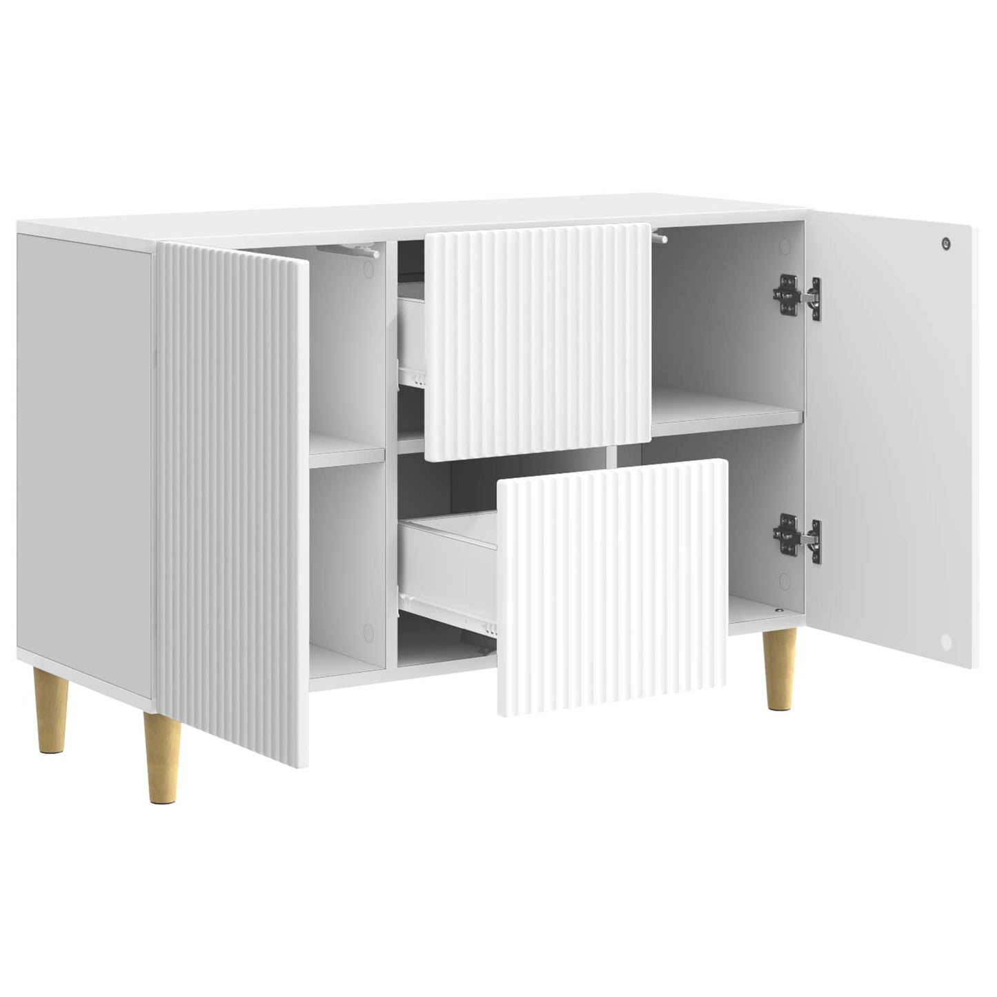 Sideboard Hochglanz Weiß 89 x 34,5 x 60 cm Holzwerkstoff