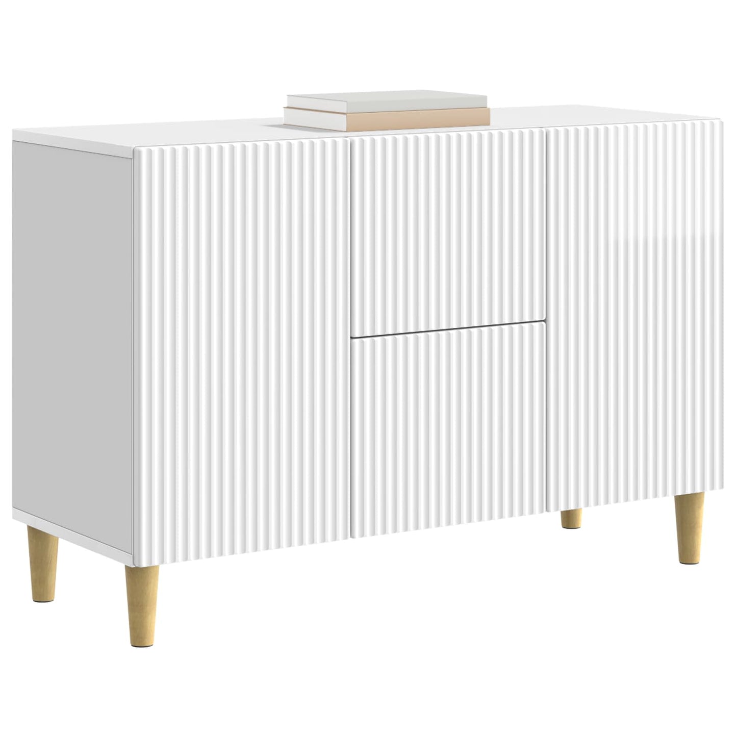 Sideboard Hochglanz Weiß 89 x 34,5 x 60 cm Holzwerkstoff