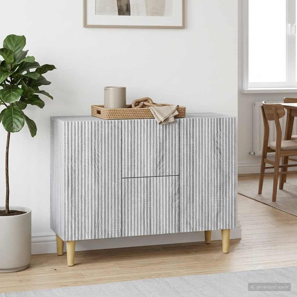 Sideboard Sonoma-Grau 89 x 34,5 x 60 cm Holzwerkstoff