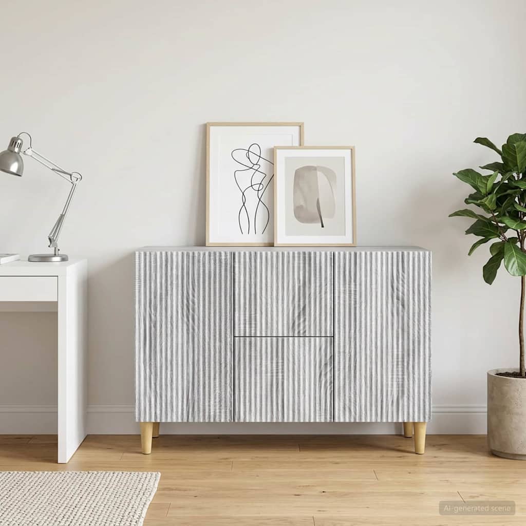 Sideboard Sonoma-Grau 89 x 34,5 x 60 cm Holzwerkstoff