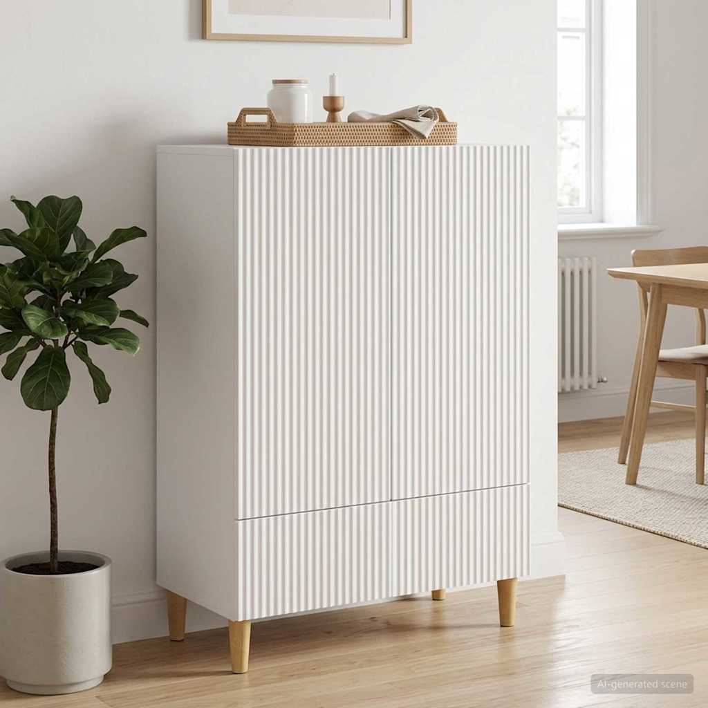 Sideboard Weiß 66 x 34,5 x 95 cm Holzwerkstoff