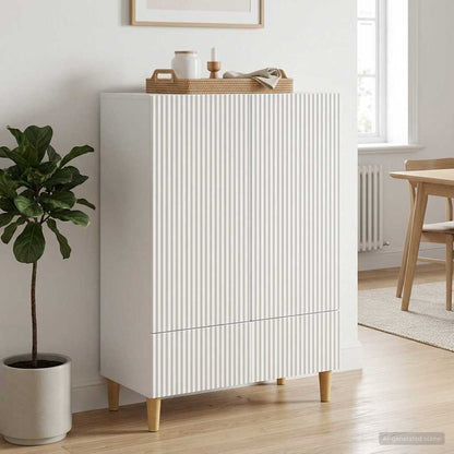 Sideboard Weiß 66 x 34,5 x 95 cm Holzwerkstoff