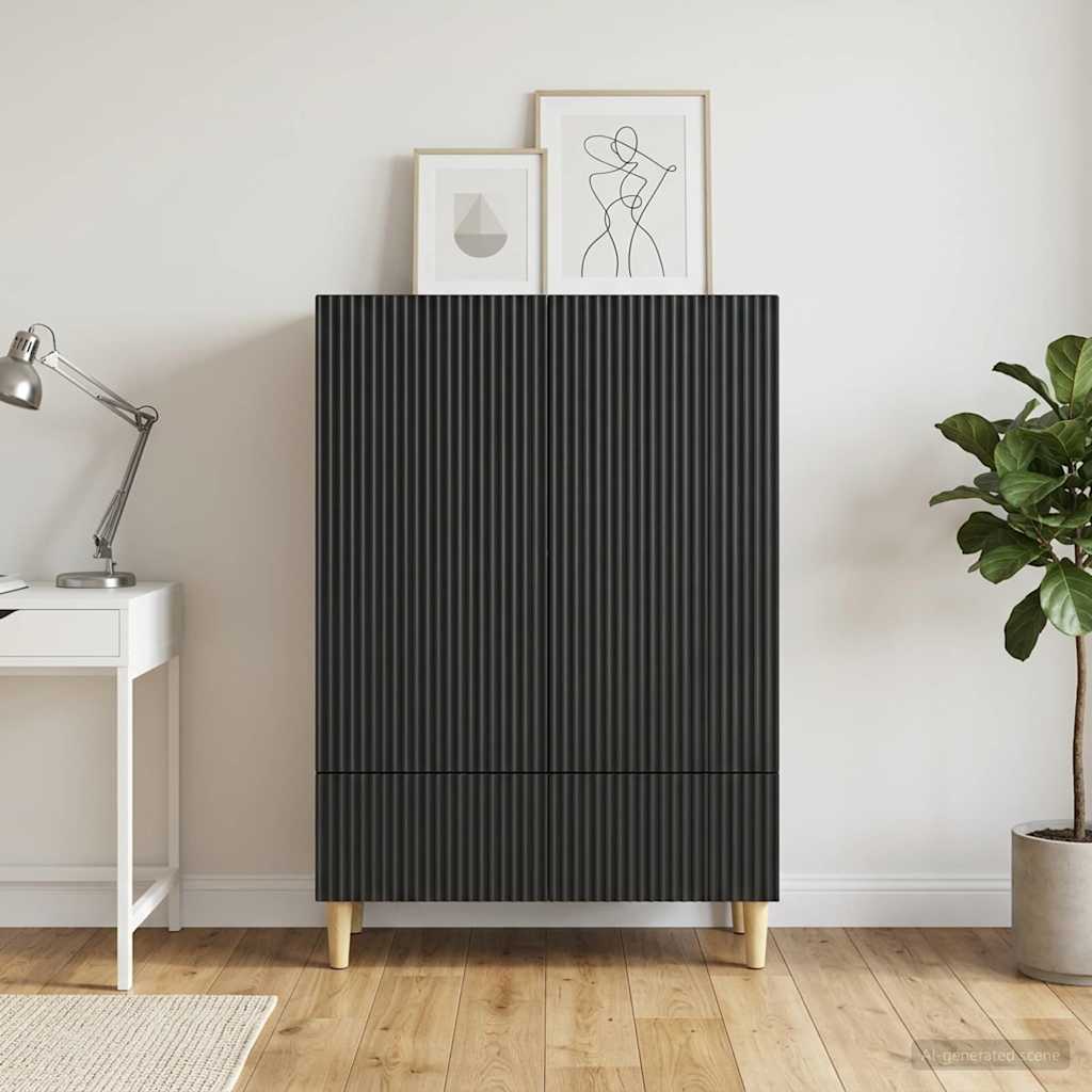 Sideboard Schwarz 66 x 34,5 x 95 cm Holzwerkstoff