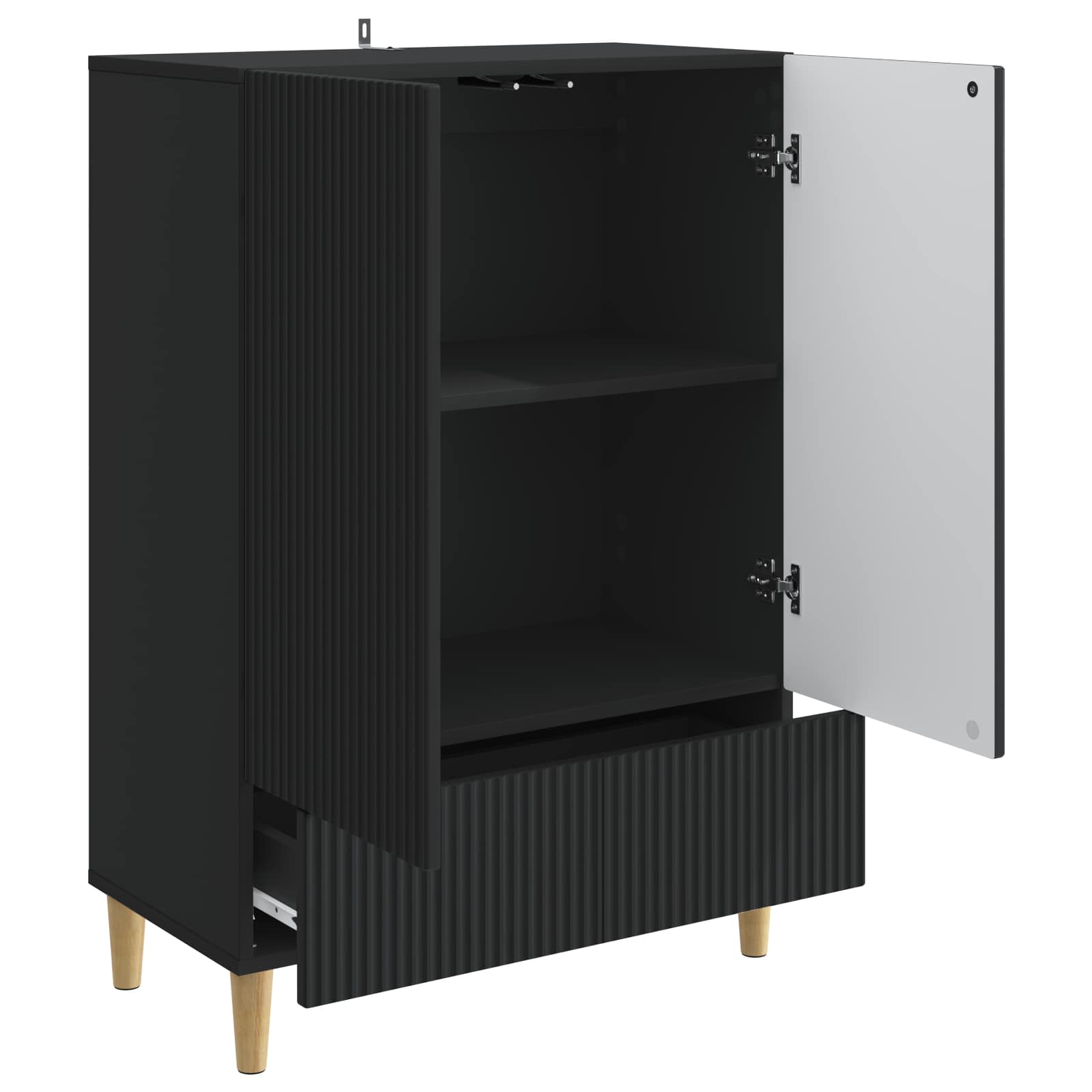 Sideboard Schwarz 66 x 34,5 x 95 cm Holzwerkstoff