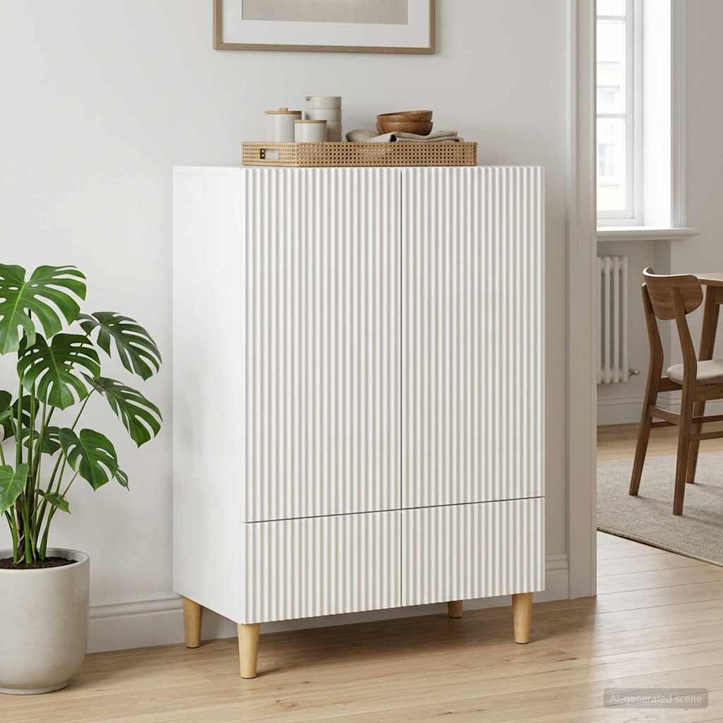 Sideboard Hochglanz Weiß 66 x 34,5 x 95 cm Holzwerkstoff