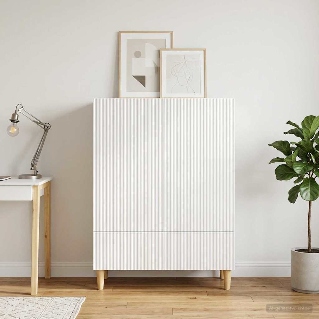 Sideboard Hochglanz Weiß 66 x 34,5 x 95 cm Holzwerkstoff