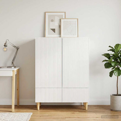 Sideboard Hochglanz Weiß 66 x 34,5 x 95 cm Holzwerkstoff
