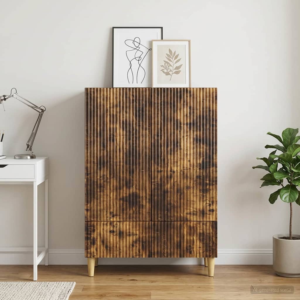 Sideboard Geräucherte Eiche 66 x 34,5 x 95 cm Holzwerkstoff