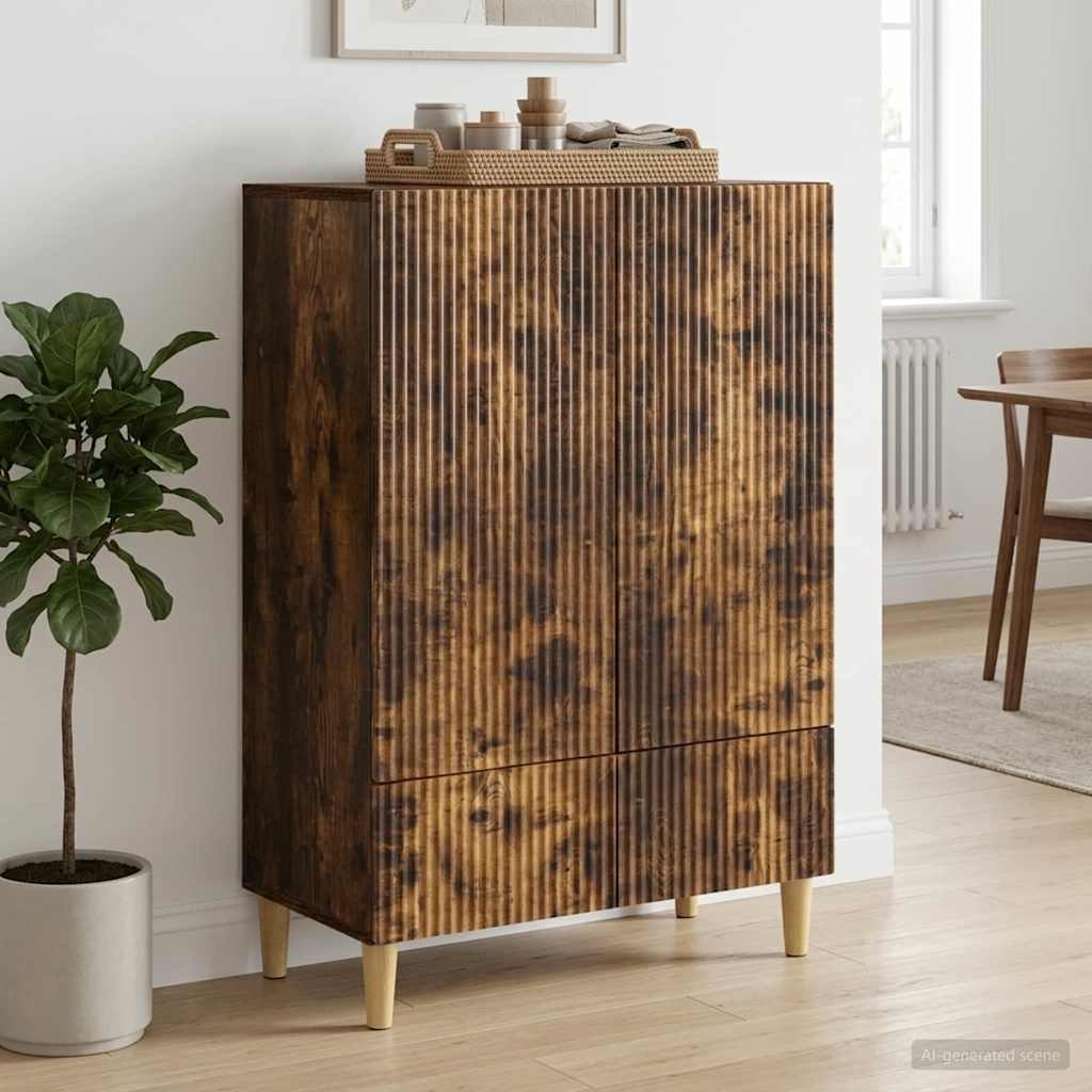 Sideboard Geräucherte Eiche 66 x 34,5 x 95 cm Holzwerkstoff