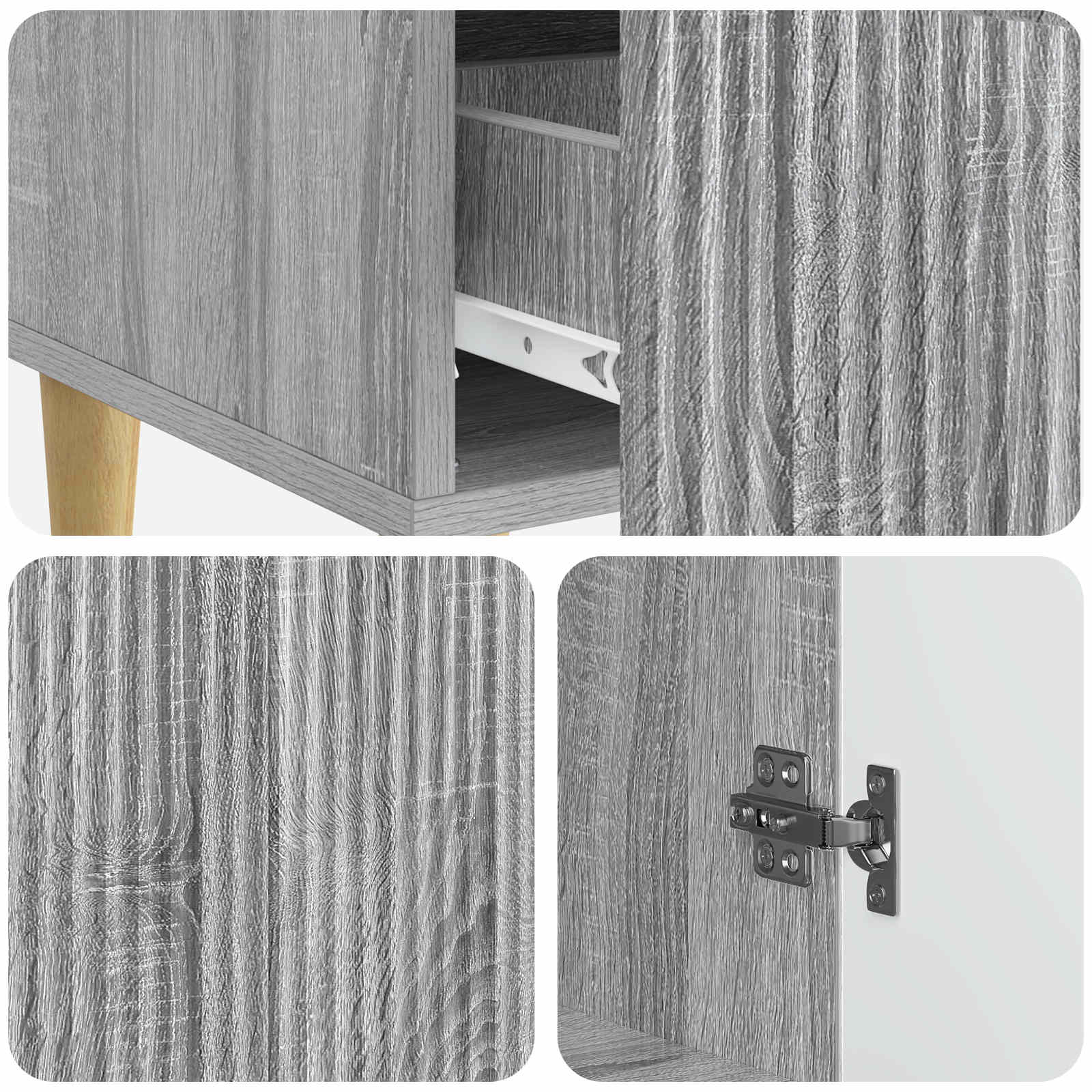 Sideboard Graues Sonoma 66 x 34,5 x 95 cm Holzwerkstoff