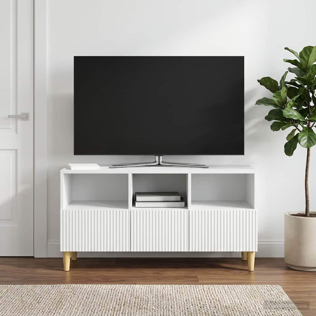TV-Schränk mit Schubladen Weiß 102 x 34,5 x 50 cm Holzwerkstoff