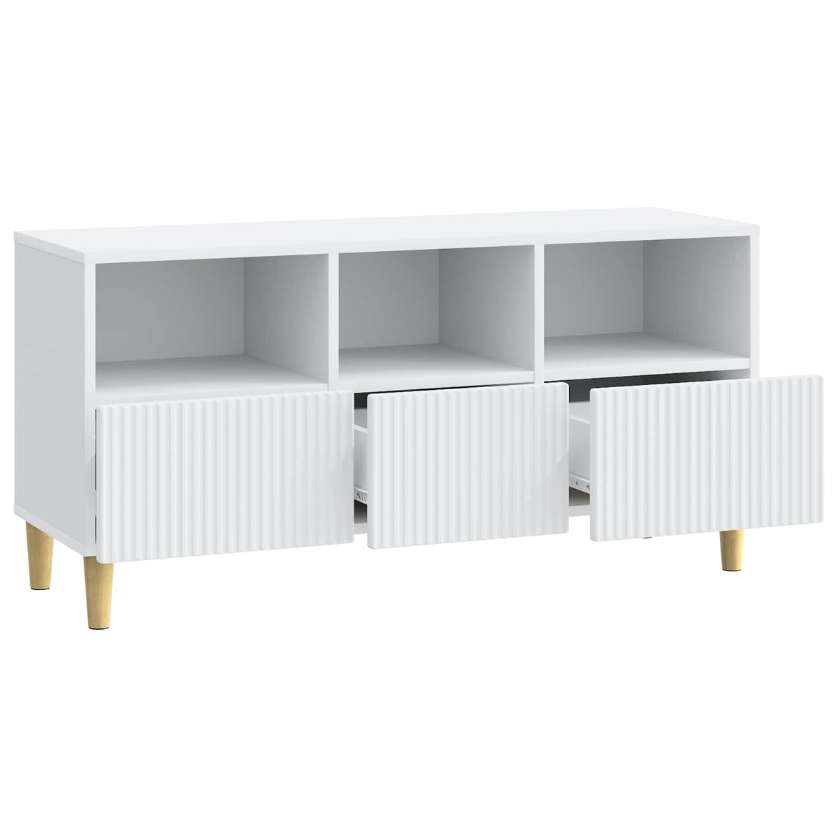 TV-Schränk mit Schubladen Weiß 102 x 34,5 x 50 cm Holzwerkstoff