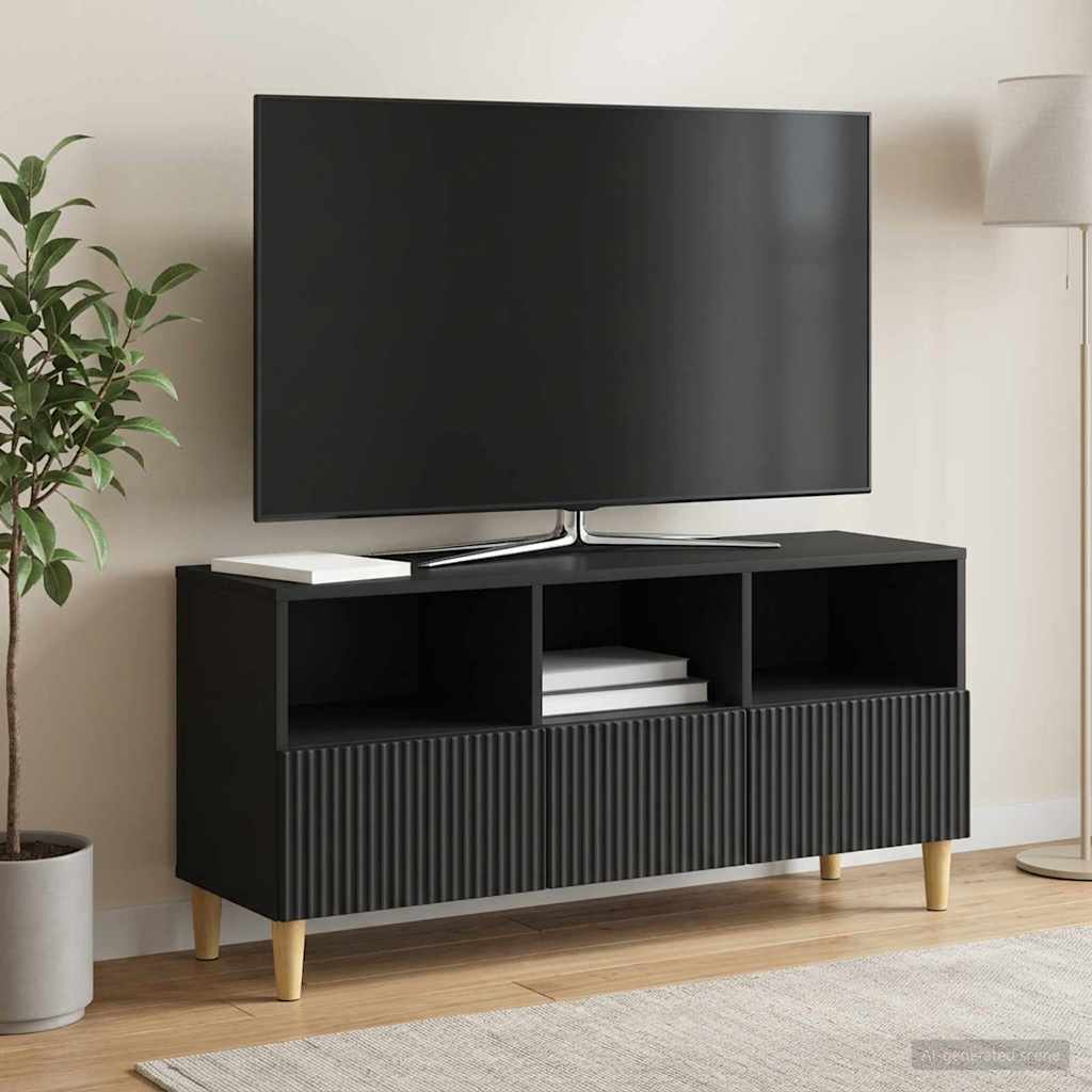 TV-Schränk 102 x 34,5 x 50 cm Schwarz Holzwerkstoff