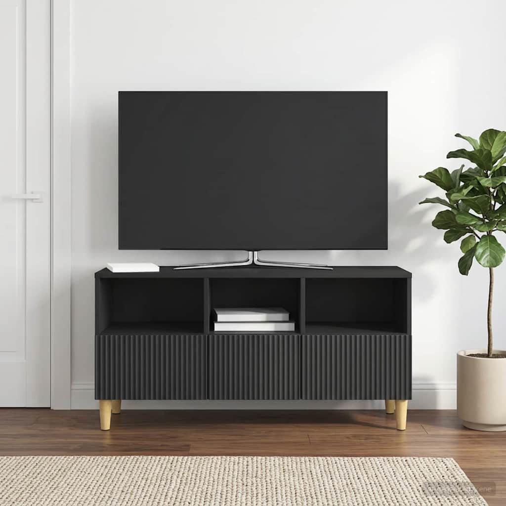 TV-Schränk 102 x 34,5 x 50 cm Schwarz Holzwerkstoff