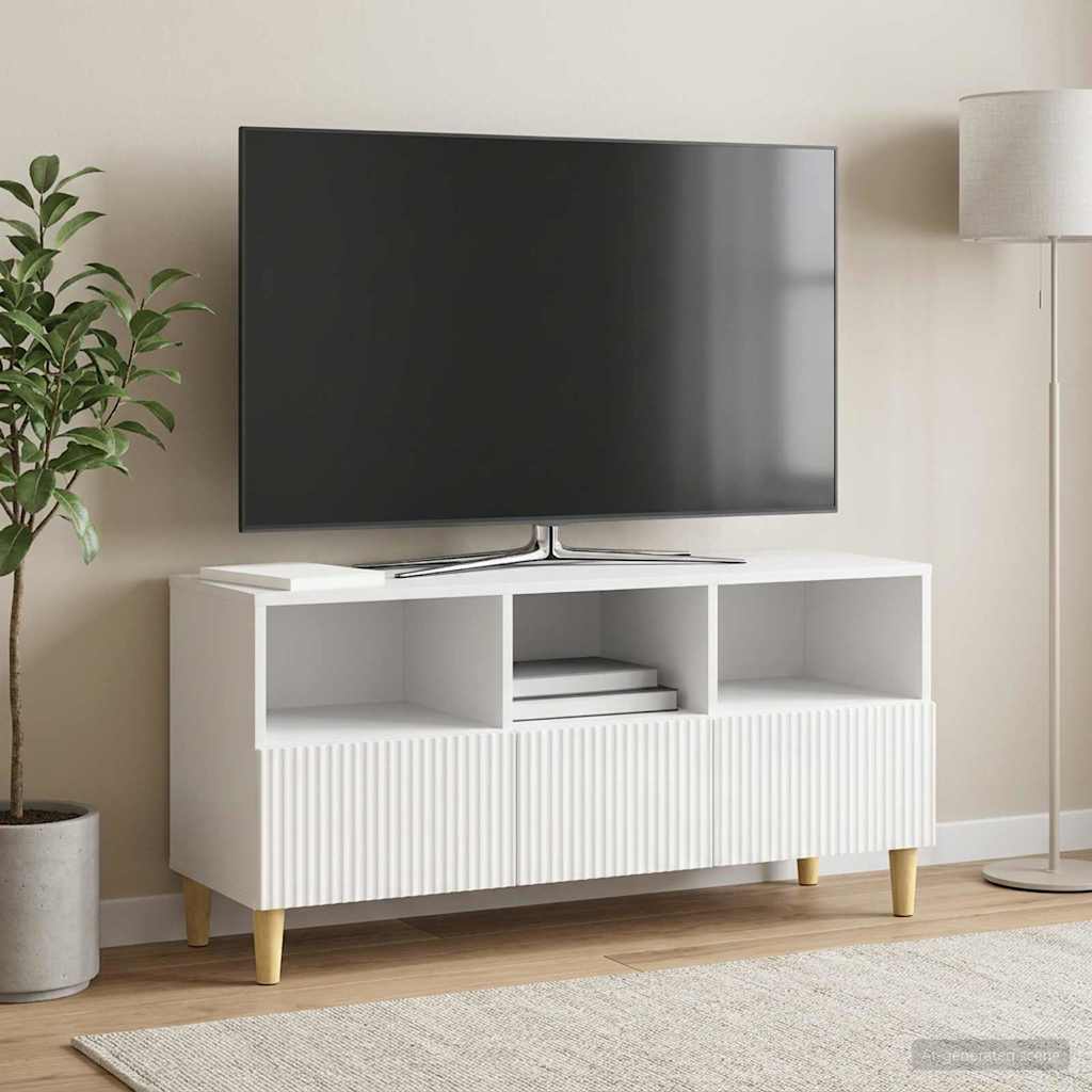 TV-Schränk 102 x 34,5 x 50 cm Hochglanz Weiß Holzwerkstoff