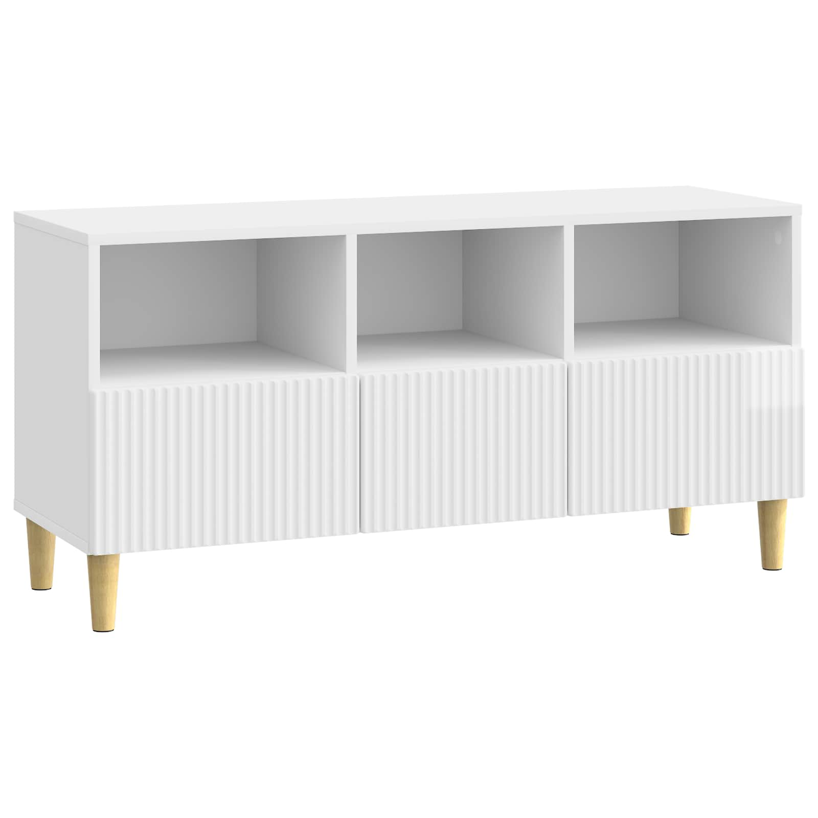 TV-Schränk 102 x 34,5 x 50 cm Hochglanz Weiß Holzwerkstoff