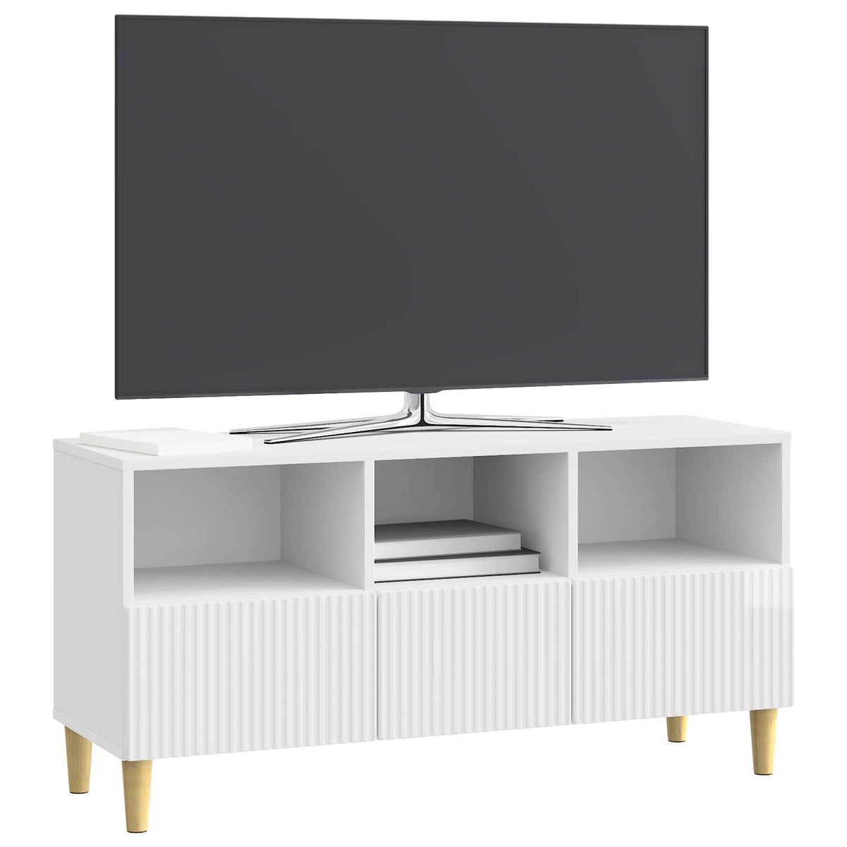 TV-Schränk 102 x 34,5 x 50 cm Hochglanz Weiß Holzwerkstoff