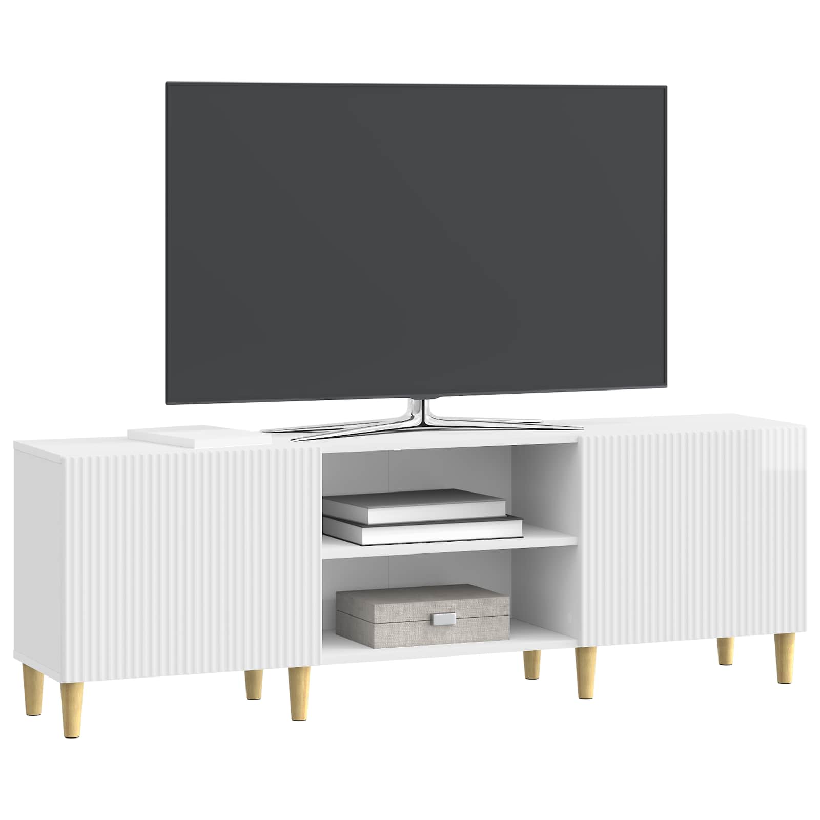 TV-Schränk Hochglanz Weiß 150 x 31 x 50 cm Holzwerkstoff
