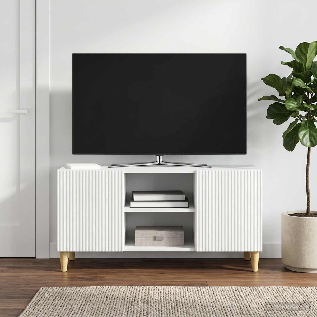 TV-Schränk Weiß 102 x 34,5 x 50 cm Holzwerkstoff