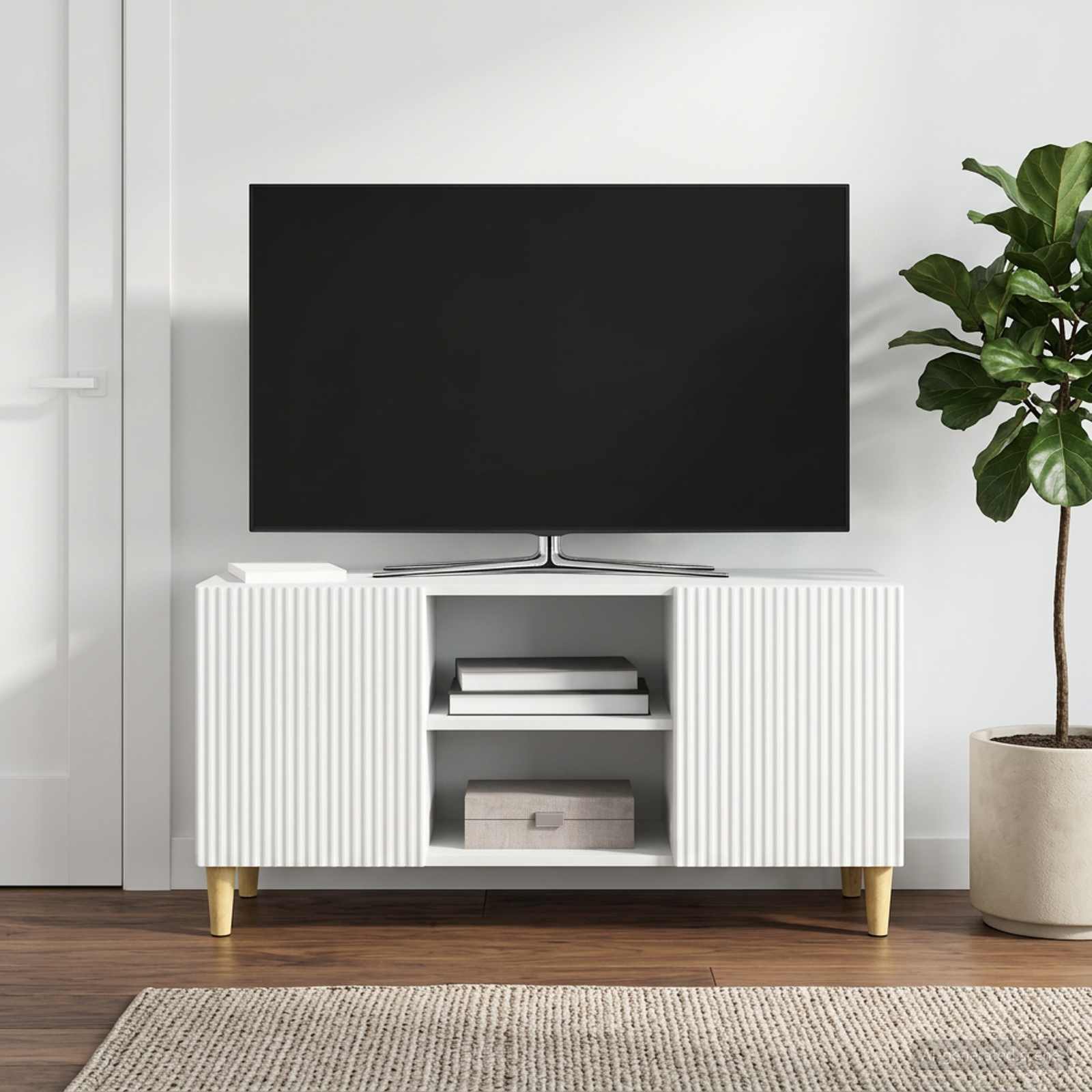 TV-Schränk Weiß 102 x 34,5 x 50 cm Holzwerkstoff