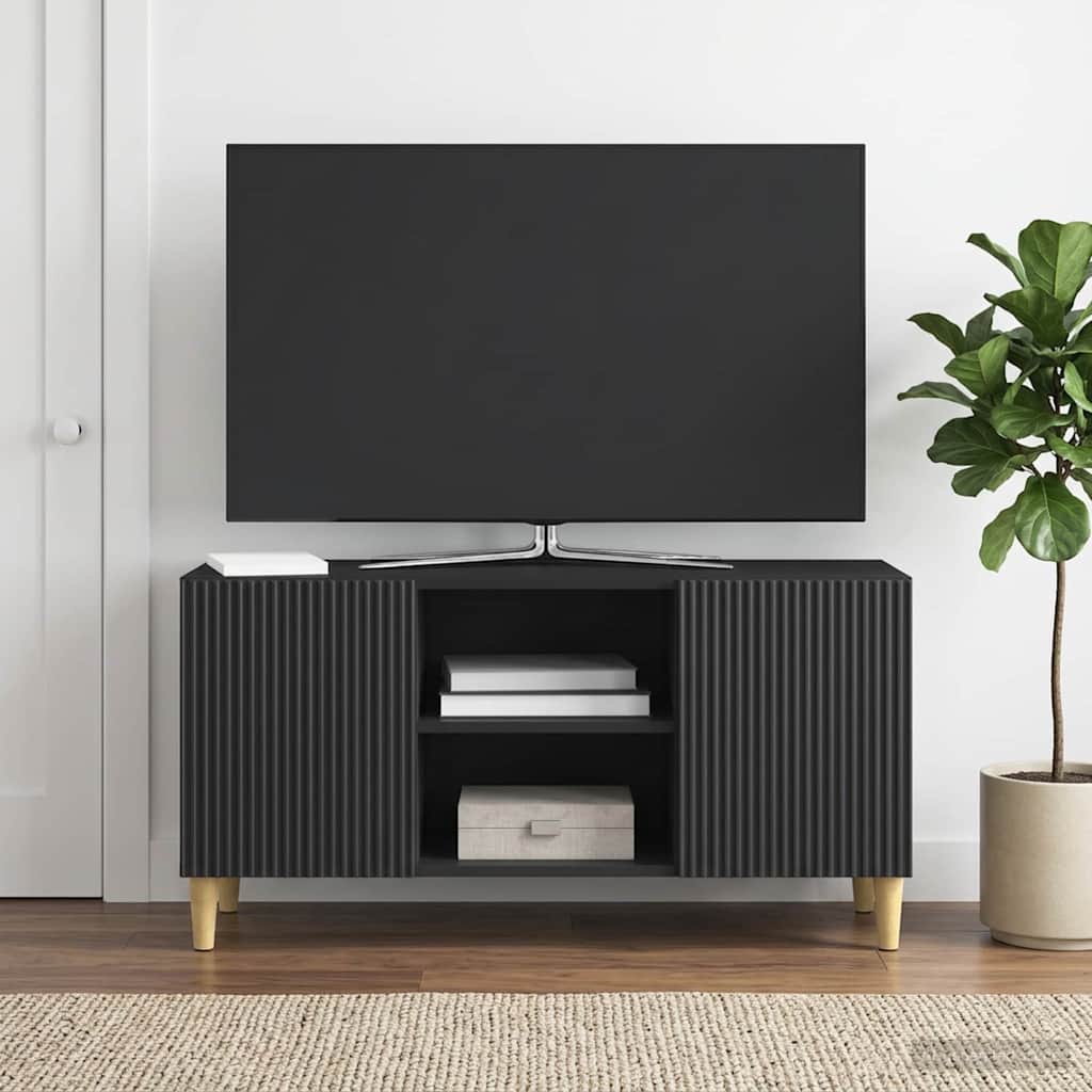 TV-Schränk 102 x 34,5 x 50 cm Schwarz Holzwerkstoff