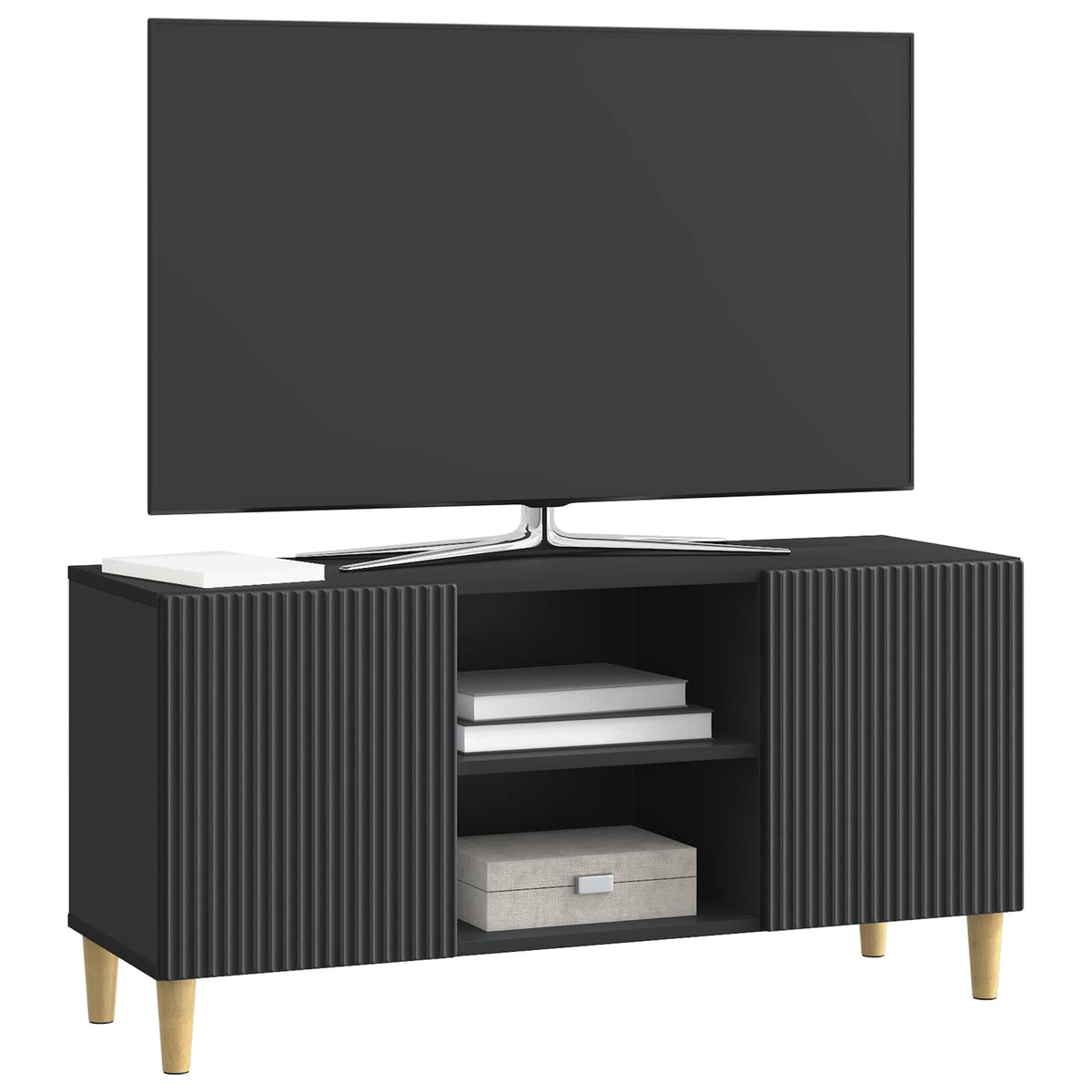 TV-Schränk 102 x 34,5 x 50 cm Schwarz Holzwerkstoff