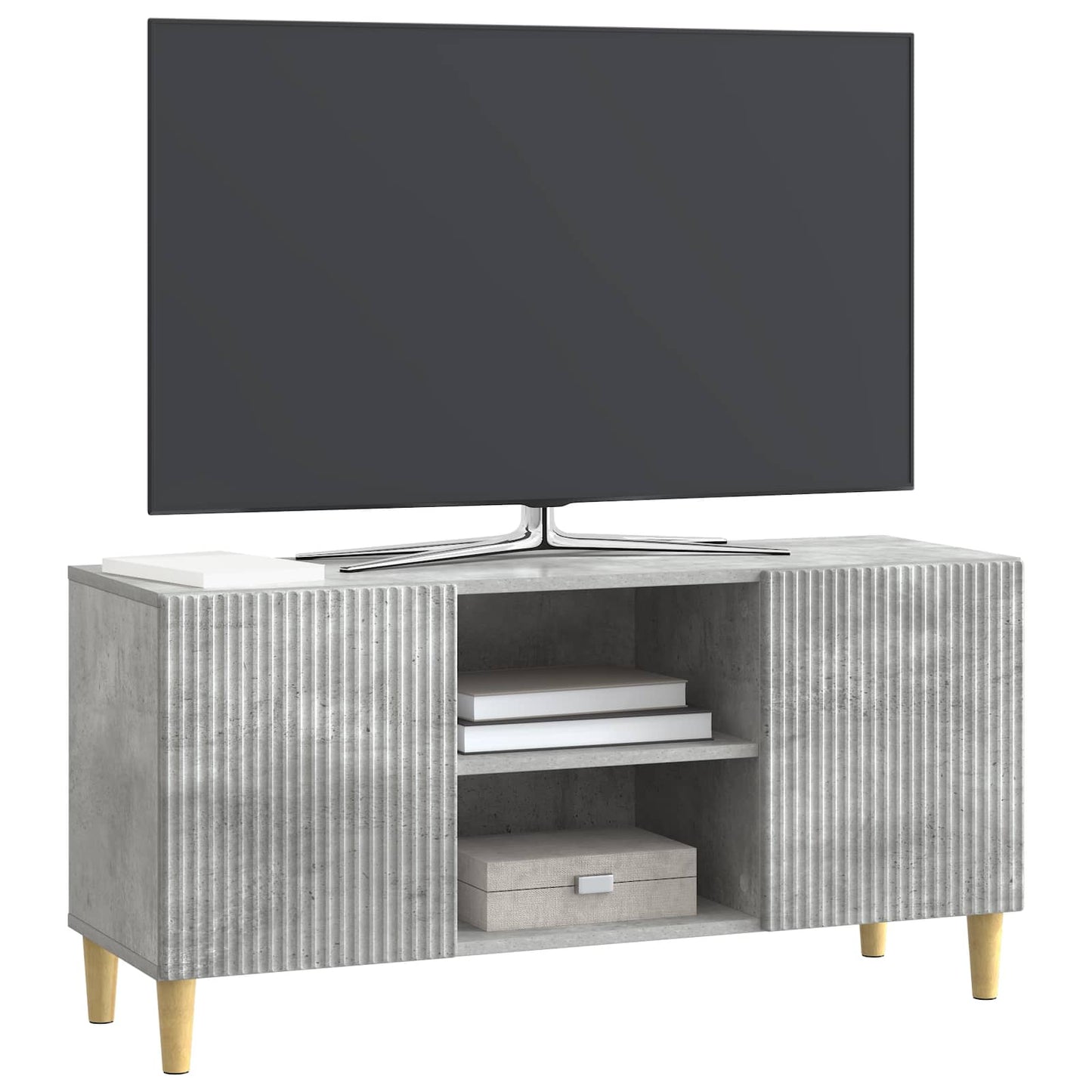 TV-Schränk 102 x 34,5 x 50 cm Betongrau Holzwerkstoff