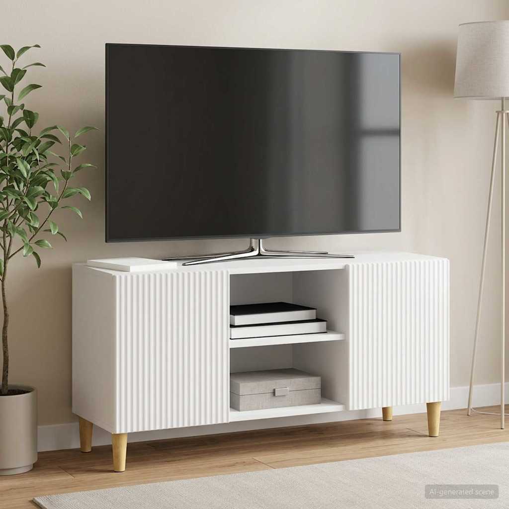 TV-Schränk 102 x 34,5 x 50 cm Hochglanz Weiß Holzwerkstoff