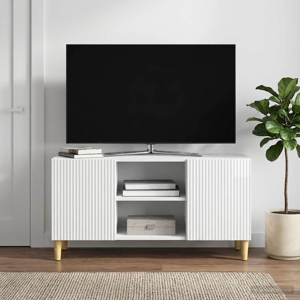 TV-Schränk 102 x 34,5 x 50 cm Hochglanz Weiß Holzwerkstoff