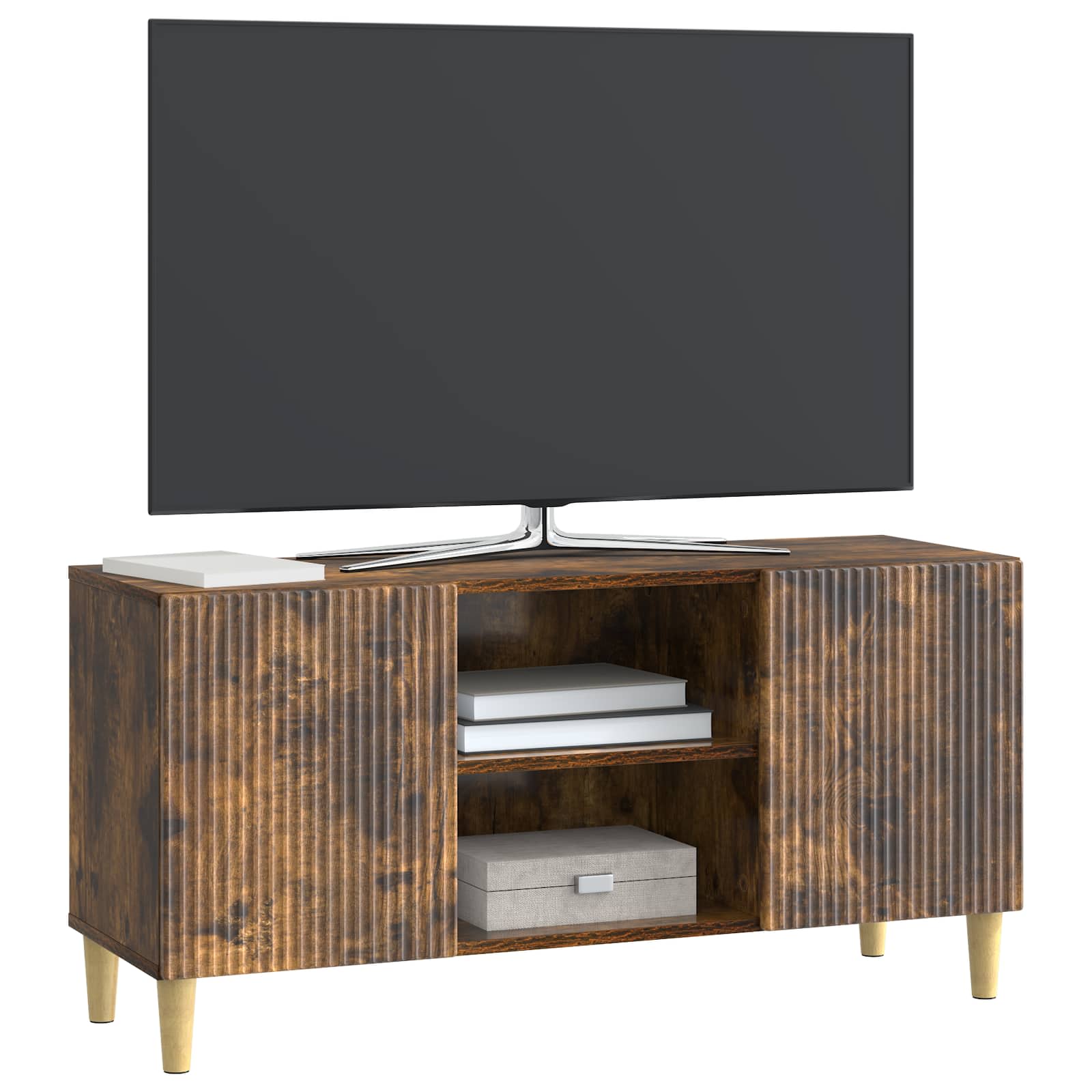 TV-Schränk 102 x 34,5 x 50 cm Räuchereiche Holzwerkstoff