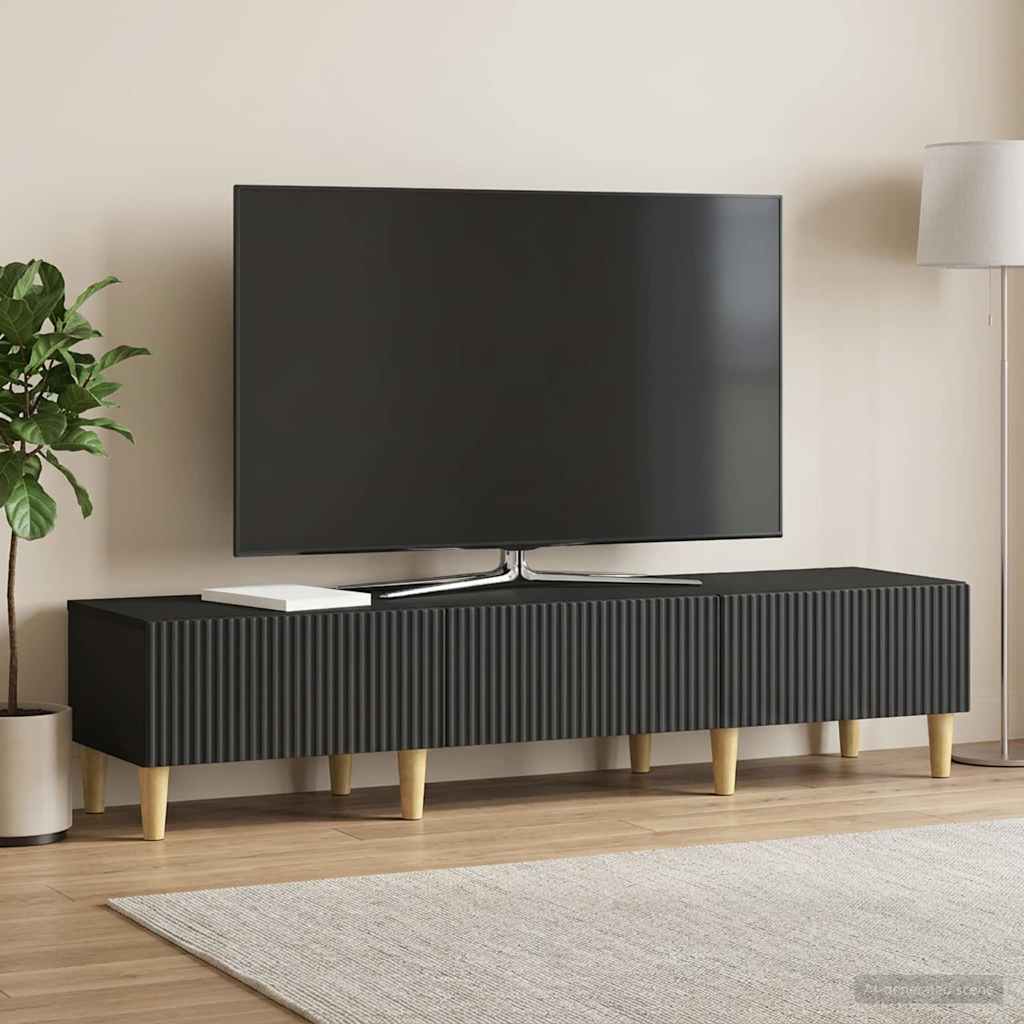 TV-Schränk 147 x 34,5 x 30 cm Schwarz Holzwerkstoff