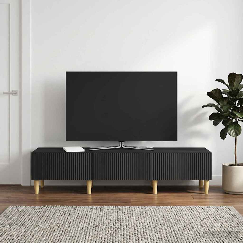 TV-Schränk 147 x 34,5 x 30 cm Schwarz Holzwerkstoff