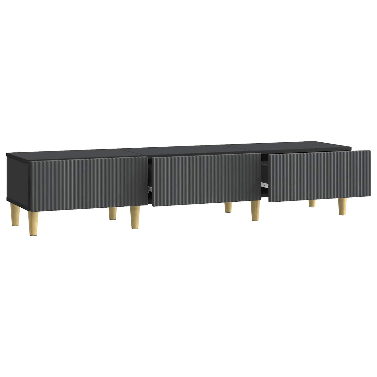 TV-Schränk 147 x 34,5 x 30 cm Schwarz Holzwerkstoff