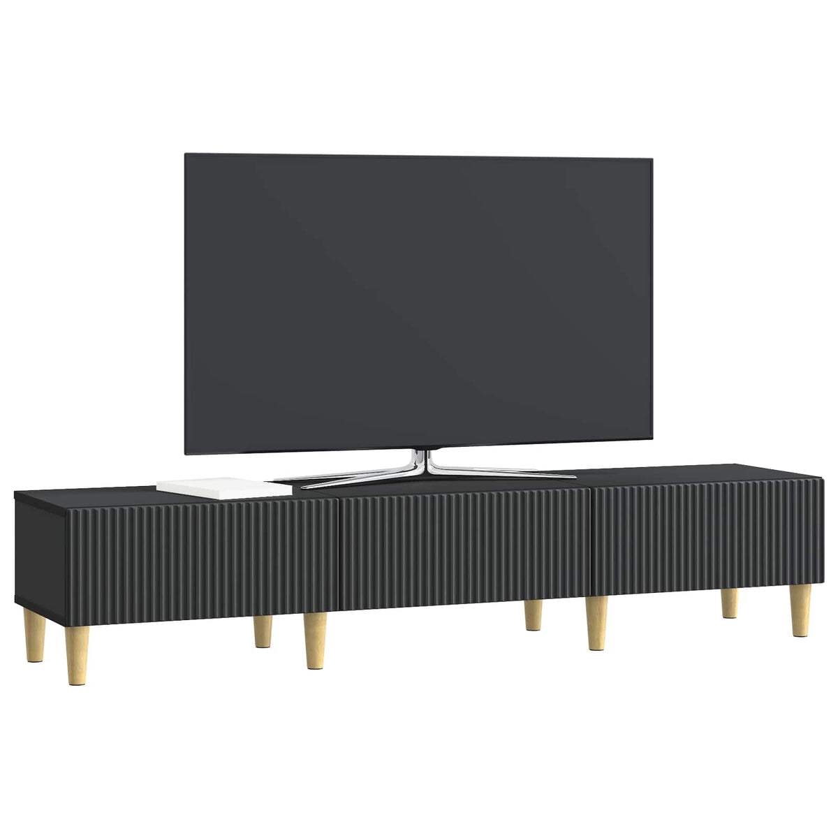 TV-Schränk 147 x 34,5 x 30 cm Schwarz Holzwerkstoff