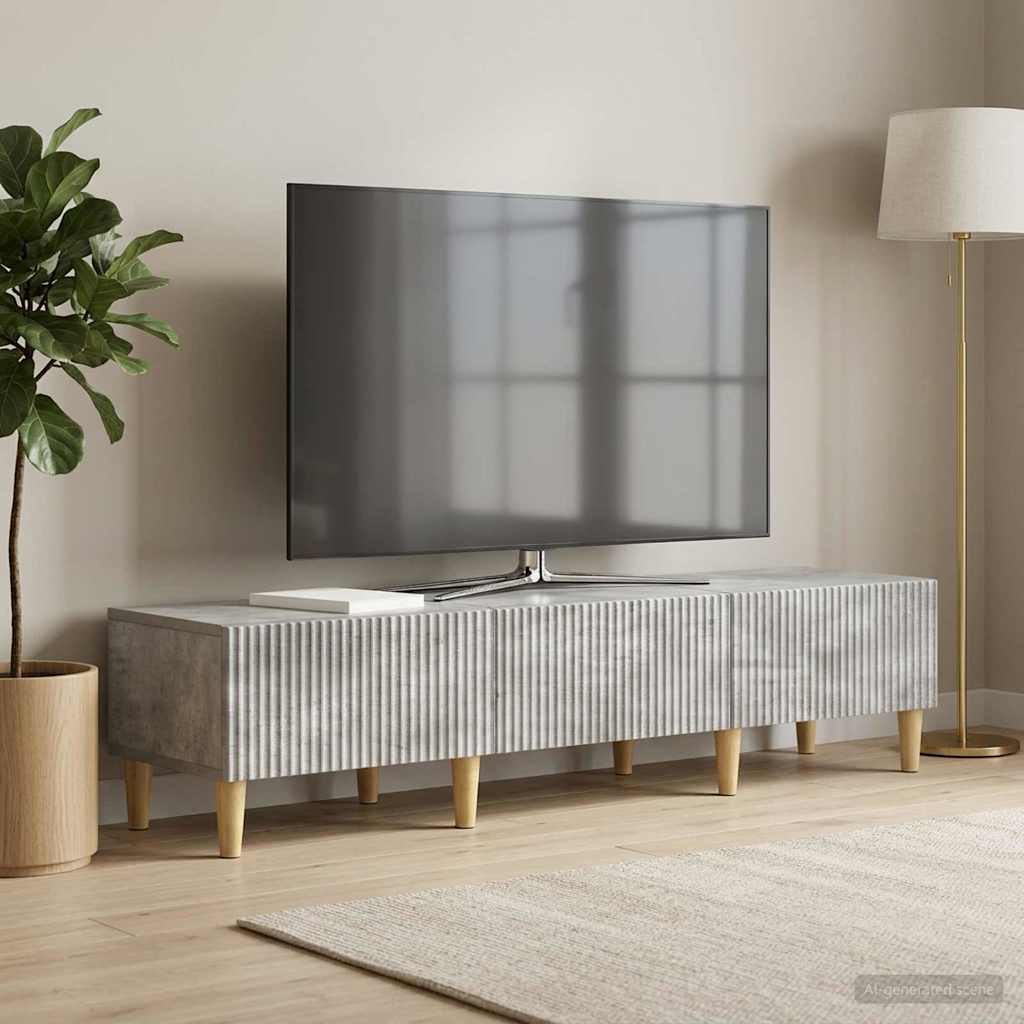 TV-Schränk Betongrau 147 x 34,5 x 30 cm Holzwerkstoff