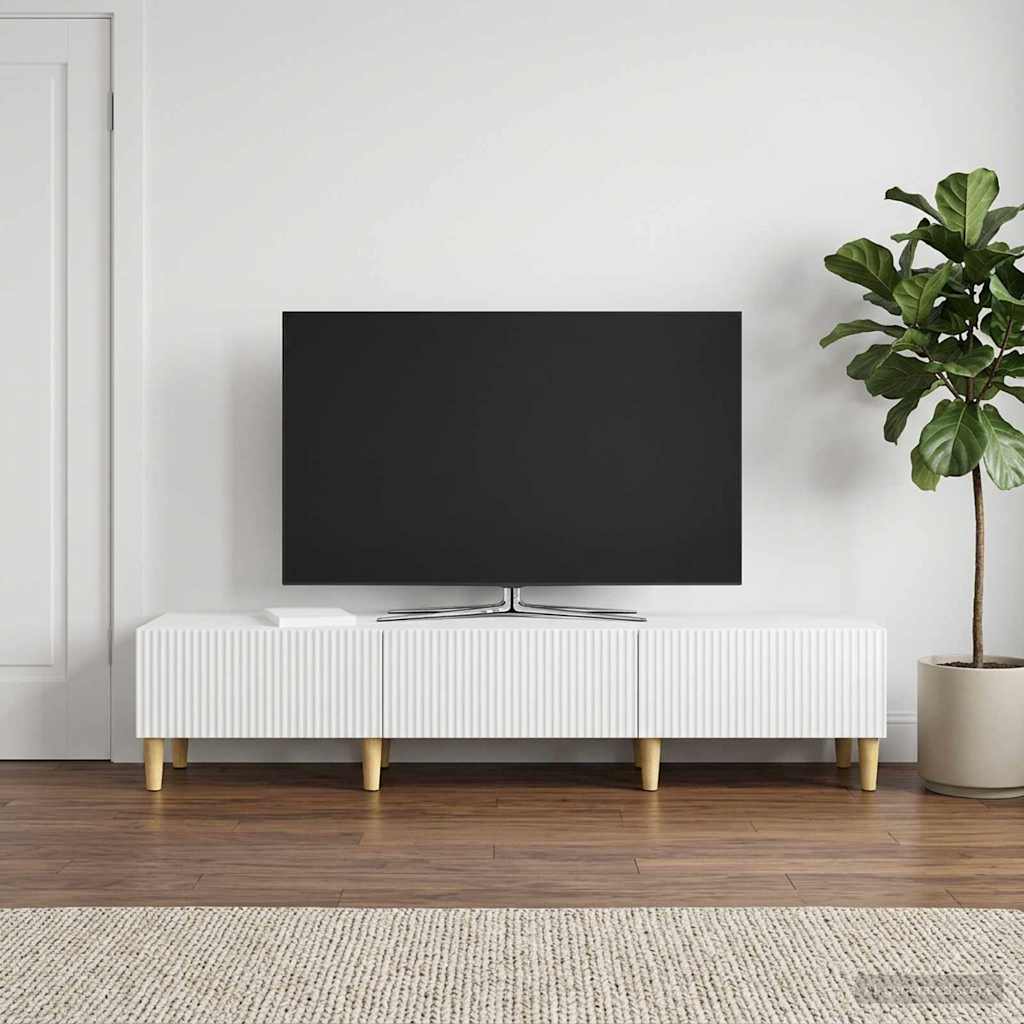 TV-Schränk Hochglanz Weiß 147 x 34,5 x 30 cm Holzwerkstoff