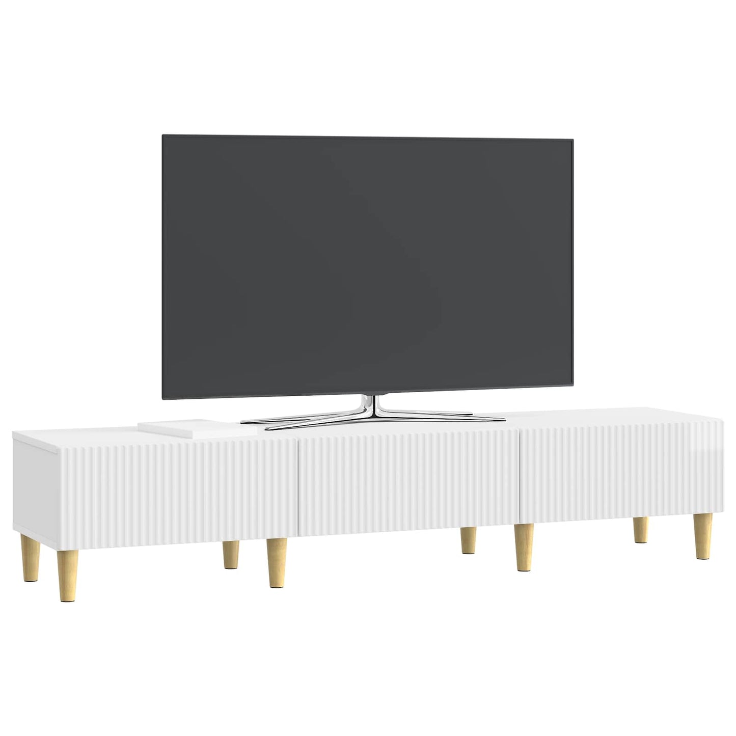 TV-Schränk Hochglanz Weiß 147 x 34,5 x 30 cm Holzwerkstoff